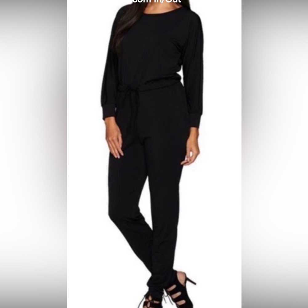 Halston Black Jumpsuit Size Small -New